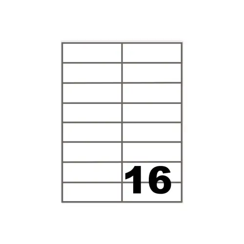 100 Planches de 16 &eacute;tiquettes &agrave; coins carr&eacute;s - 105 x 37 mm - FIDUCIAL OFFICE SOLUTIONS 
