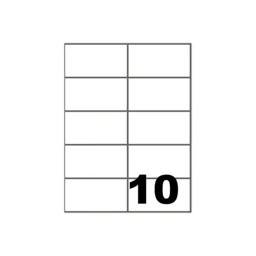 100 Planches de 10 &eacute;tiquettes blanches - Coins carr&eacute;s - 105 x 57 mm - FIDUCIAL OFFICE SOLUTIONS 