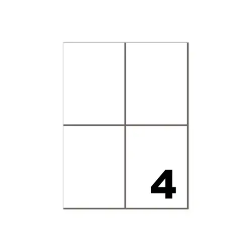 100 Planches de 4 étiquettes à coins carrés - 105 x 148,5 mm - FIDUCIAL OFFICE SOLUTIONS
