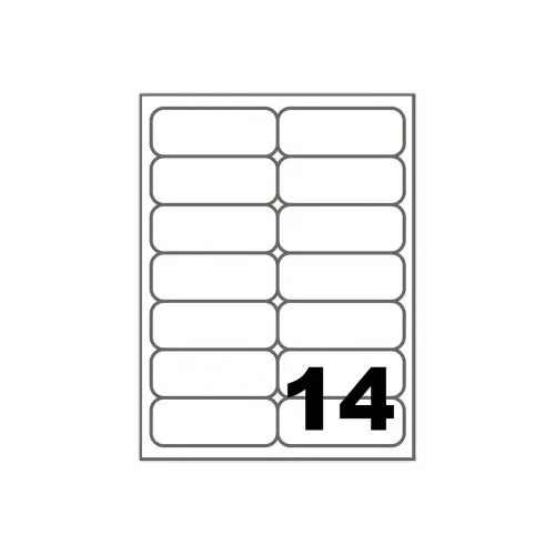 100 Planches d'&eacute;tiquettes FIDUCIAL coins ronds 99,1 x38,1mm 1400 &eacute;tiq/bte 