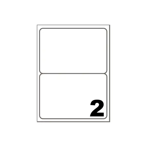 100 Etiquettes &agrave; coins ronds - 199,6 x 143,5mm - 1 bo&icirc;te de 100 planches - Fiducial 