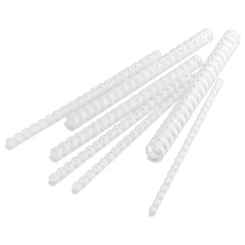 100 Reliures rondes en plastique - 21 anneaux - &Oslash; 12 mm - Blanc - Access 