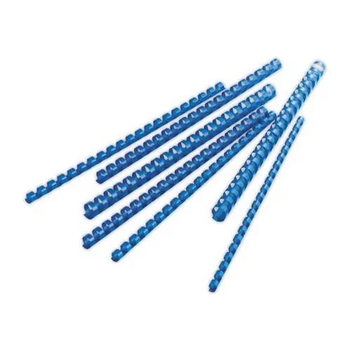 100 Reliures rondes en plastique - 21 anneaux 16 mm - Bleu - ACCESS