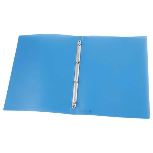 Classeur translucide coloré 4 anneaux, dos 2 cm - Bleu - FIDUCIAL