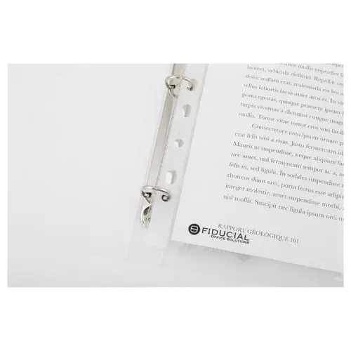 Classeur translucide coloré 4 anneaux, dos 2 cm - Incolore - FIDUCIAL