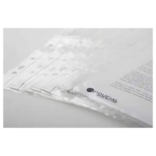 100 Pochettes perforées en polypropylène 6,5/100e lisse - FIDUCIAL