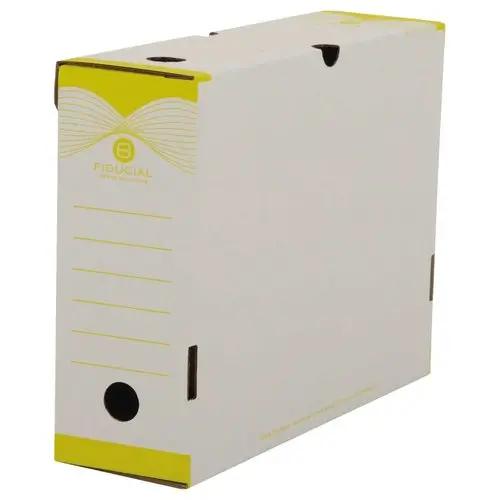 10 Bo&icirc;tes &agrave; archives - Dos 10 cm - jaune - FIDUCIAL 
