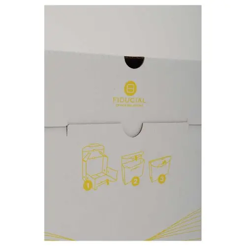 10 Bo&icirc;tes &agrave; archives - Dos 10 cm - jaune - FIDUCIAL 