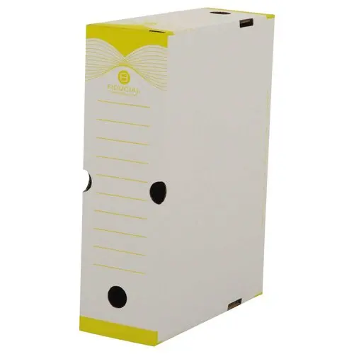 10 Bo&icirc;tes &agrave; archives - Dos 10 cm - jaune - FIDUCIAL 