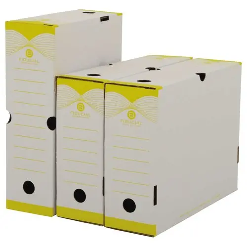 10 Bo&icirc;tes &agrave; archives - Dos 10 cm - jaune - FIDUCIAL 