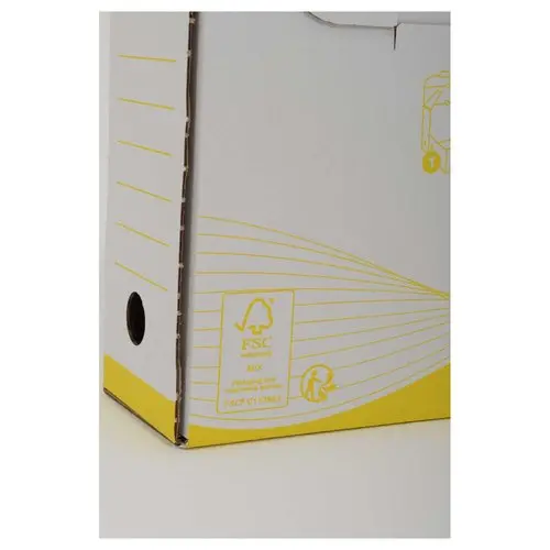 10 Bo&icirc;tes &agrave; archives - Dos 10 cm - jaune - FIDUCIAL 