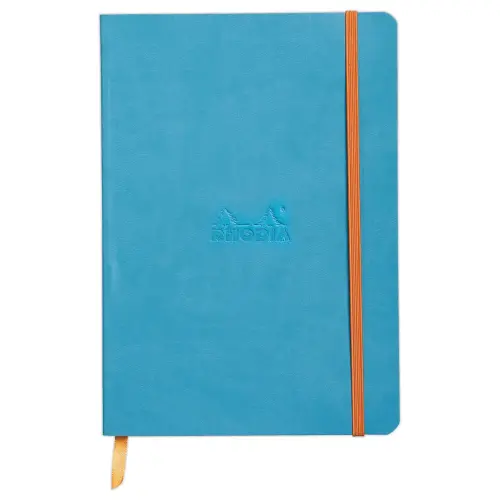 Carnet broché Rhodiarama A5 160 pages - turquoise - RHODIA