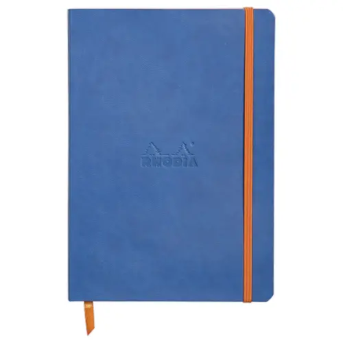Carnet broché ligné Rhodiarama A5 - 160 p - bleu - RHODIA