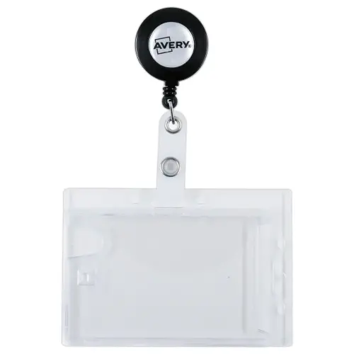 10 Porte-badges securit&eacute; 2 cartes -  9x5,4 cm avec enrouleur 