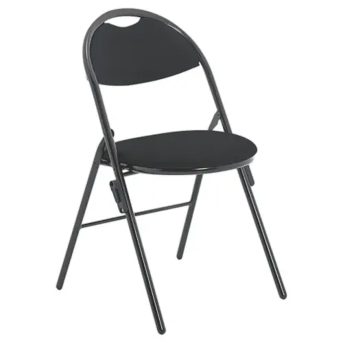 Chaise d'accueil pliante -  Pi&egrave;tement acier &eacute;poxy noir 