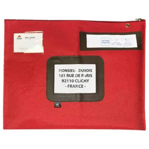 Pochette courrier 42x32 cm rouge en polyester