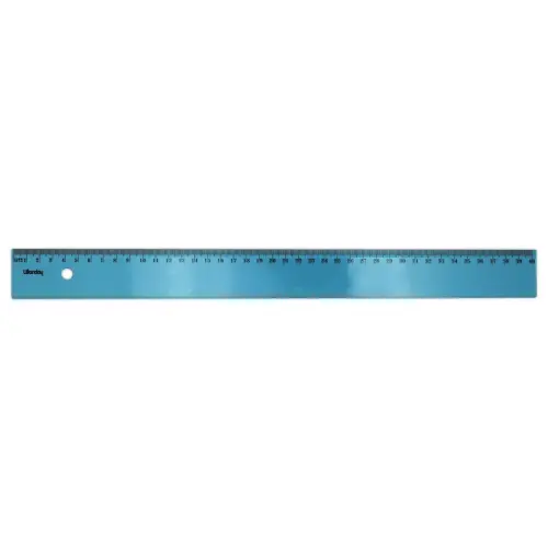 R&egrave;gle Plate 40cm Plastique Bleu Incassable - WONDAY 