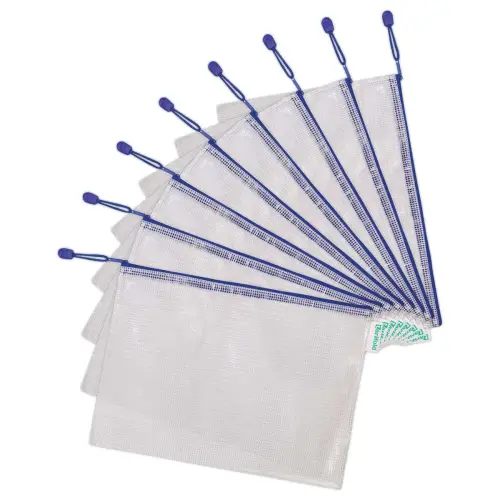 8 Pochettes souples armées zip - A4 - Coloris assortis - TARIFOLD