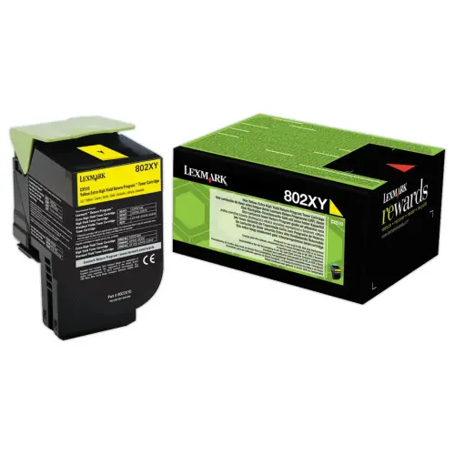 Toner 802 80C2XY0 haute capacit&eacute; - Jaune - Lexmark 