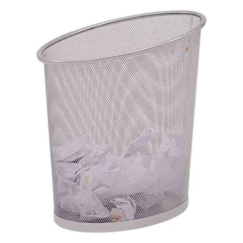 Corbeille &agrave; papier m&eacute;tal mesh 18L - gris - ALBA 