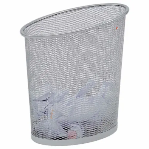 Corbeille &agrave; papier m&eacute;tal mesh 18L - gris - ALBA 
