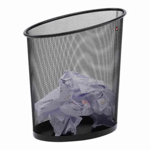 Corbeille à papier métal mesh - 18L - noir