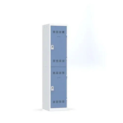Vestiaire 2 cases - 180 x 40 cm - Gris/bleu - VINCO INDUSTRIES 