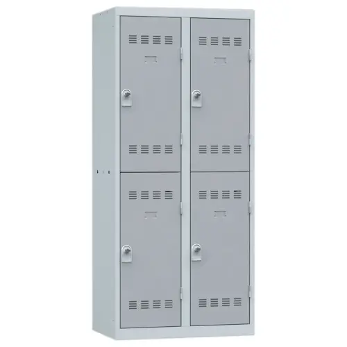 Vestiaire multicases - 2 colonnes de 2 cases - Gris - 180x80 cm - VINCO INDUSTRIES