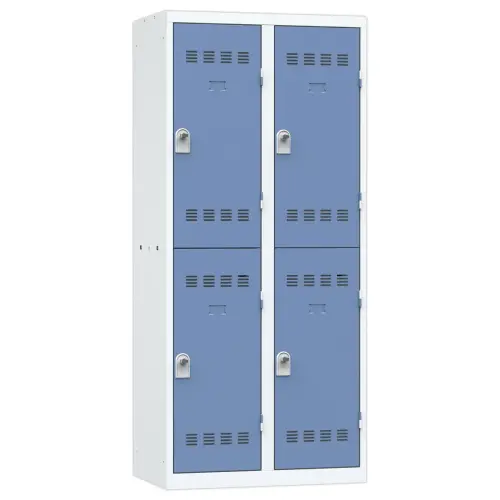 Vestiaire multicases - 2 colonnes 2 cases - Gris/bleu - 180 x 80 cm - VINCO INDUSTRIES 