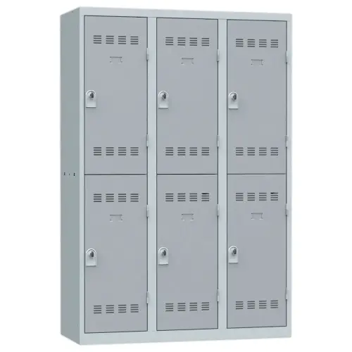 Vestiaire multicases - 3 colonnes de 2 cases - Gris - VINCO INDUSTRIES