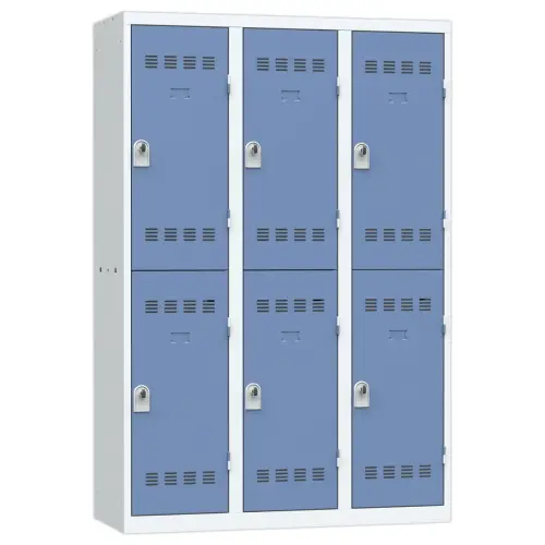 Vestiaire multicases - 180 x 120 cm - Gris/bleu - VINCO INDUSTRIES 