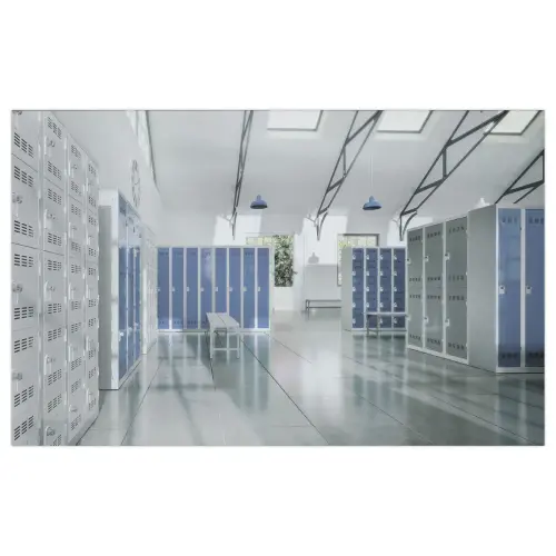 Vestiaire multicases - 1 colonne 5 cases - Gris/bleu - VINCO INDUSTRIES