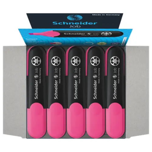 Surligneur 1-5mm Job Rose - Recycl&eacute; - Rechargeable - Encre Bio - SCHNEIDER 