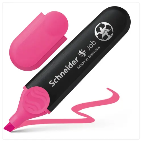 Surligneur 1-5mm Job Rose - Recycl&eacute; - Rechargeable - Encre Bio - SCHNEIDER 
