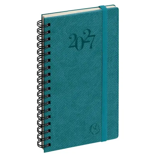 Agenda semainier Swan - 9x16cm - Bleu pétrole - Janvier à décembre - EXACOMPTA