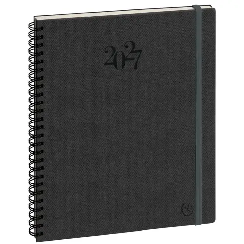 Agenda semainier Swan - 18,5x 22,5 cm - Anthracite - Janvier à décembre - EXACOMPTA