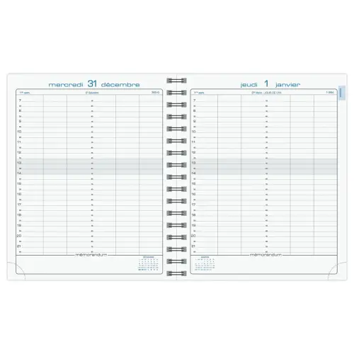 Agenda J/D journalier Exacompta Napura - 18x22,5 cm - Bleu