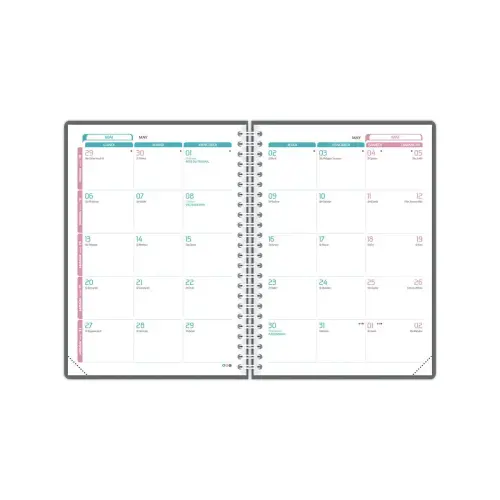 Agenda semainier Flowers - 15x21cm - Rose - Janvier à décembre - OXFORD