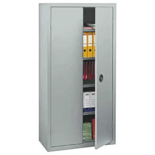 Armoire haute portes battantes 198x90 cm - gris