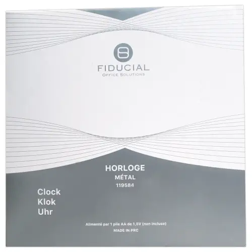 Horloge murale silencieuse gris métal 38 cm