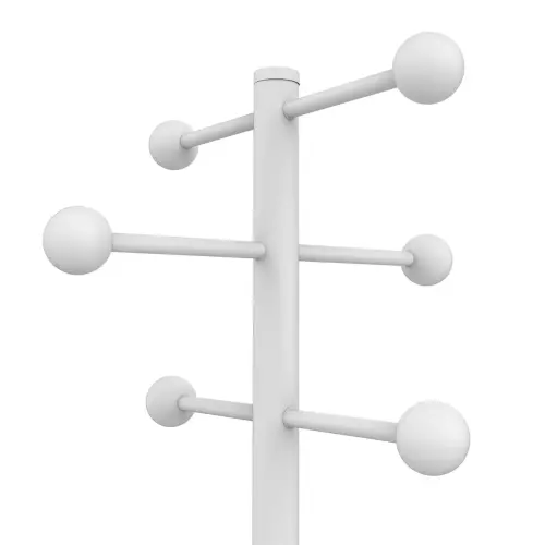 Portemanteau ACCES - 6 patères - Blanc / hêtre - UNILUX