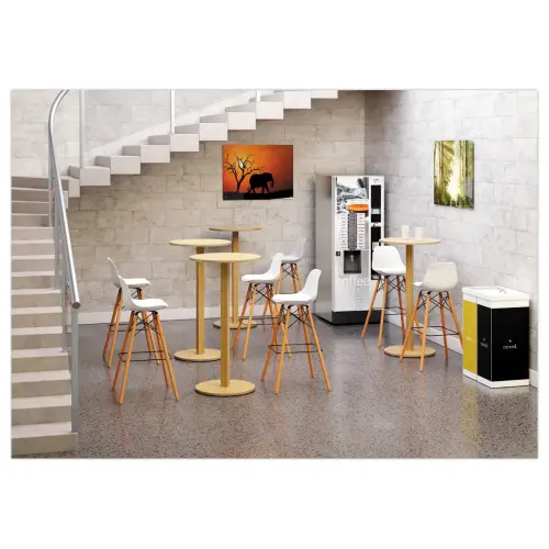 Table haute WOODY ronde 60 cm - Blanc 