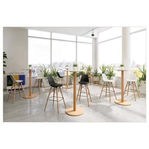 Table haute WOODY ronde 60 cm - Blanc 