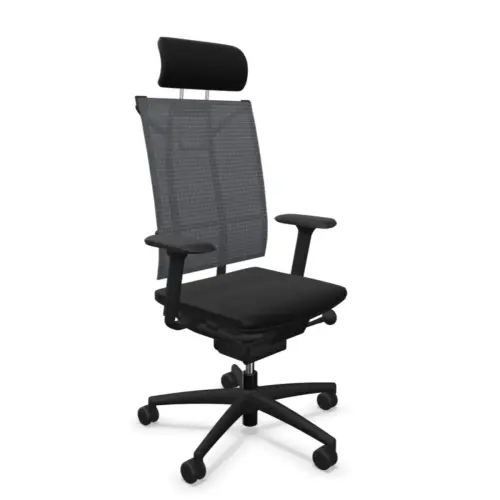 Si&egrave;ge de bureau Panam - Noir et r&eacute;sille - Mont&eacute; 