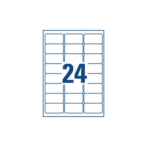 100 Planches d'&eacute;tiquettes laser AVERY 63,5x33,9 mm soit 2400 &eacute;tiq/bo&icirc;te 