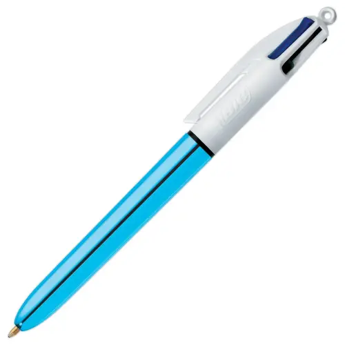 Stylo &agrave; bille 4 couleurs - Corps Shine blue - BIC 