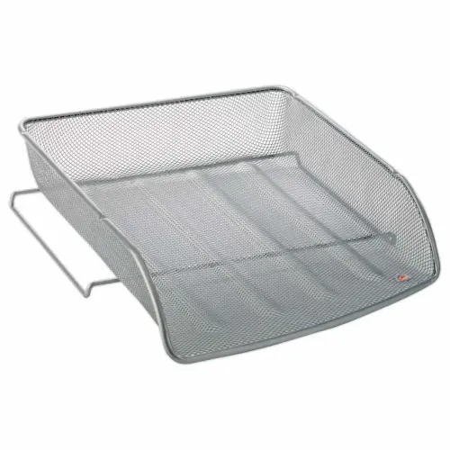 Corbeille &agrave; courrier - m&eacute;tal gris - ALBA 