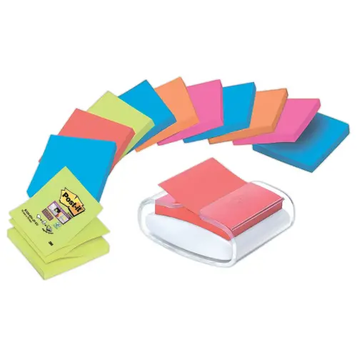 Blocs ZNotes Super Sticky 76x76 mm +d&eacute;vidoir offert - POST IT 