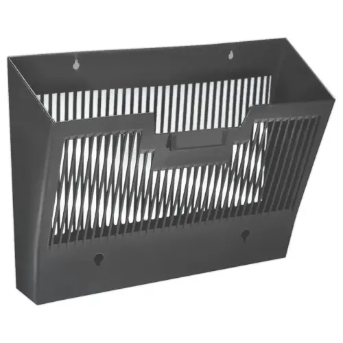 Corbeille murale magn&eacute;tique avec porte-&eacute;tiquettes - Noir - CEP 