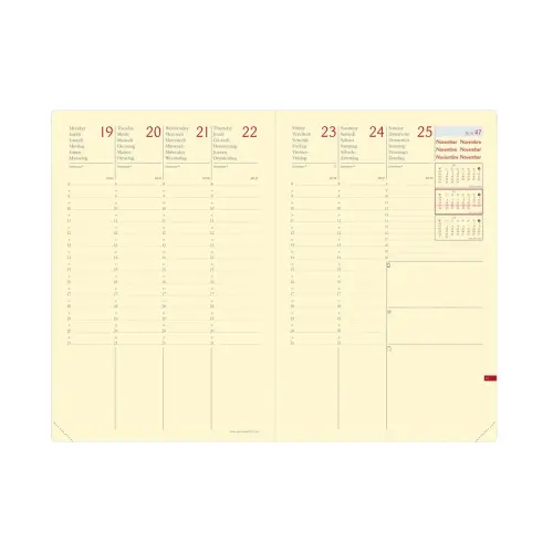 Agenda semainier  Silk - 16x24cm - Rouge - Janvier &agrave; d&eacute;cembre - QUO VADIS 